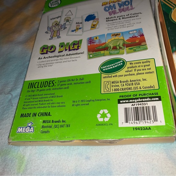 Leap Frog Mr. Pencil Go Dig Card Games And Crayola Color Dominoes Kids Games - Picture 3 of 7